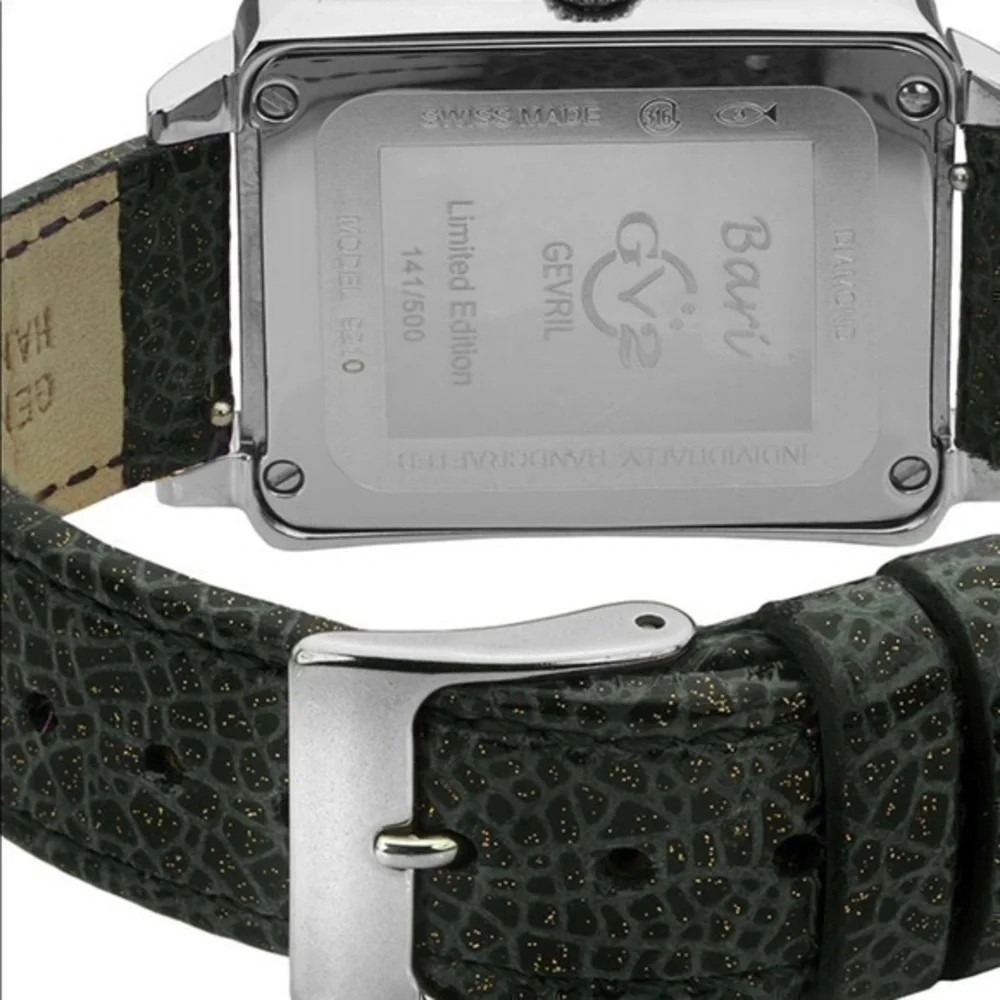 NWT Green leather Diamond Swiss Watch